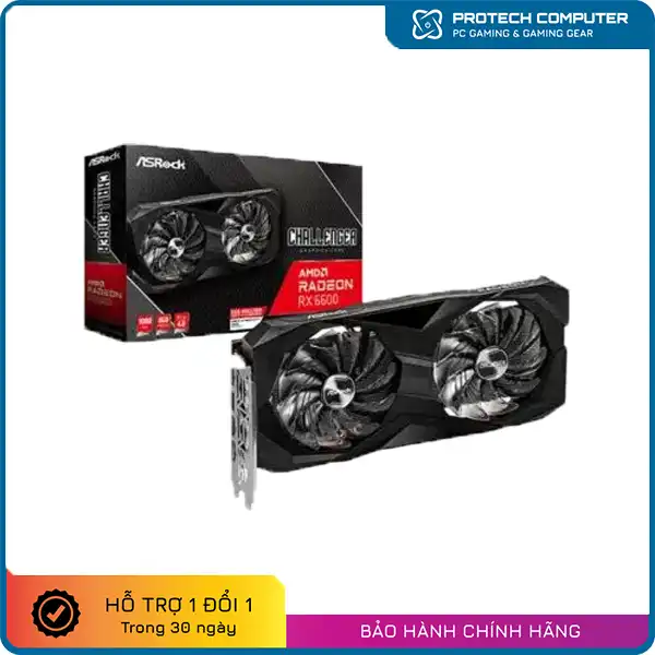Card màn hình ASROCK Radeon RX 6600 Challenger D 8GB GDDR6