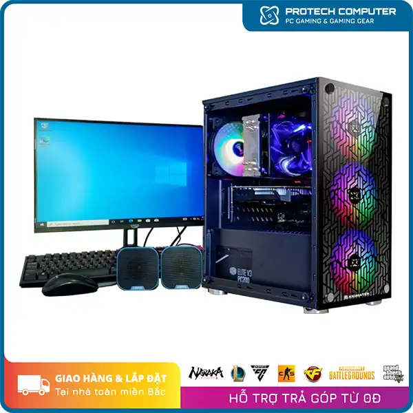 PC Gaming #92 (Intel Core i3-12100F/Ram 16GB/GTX 1660 6GB/SSD 256GB/Main H610M/550W)