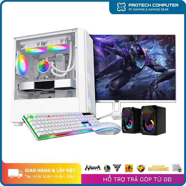 Full bộ Gaming PC SV 2025 (CPU Core i3-12100F/ Ram 16Gb/ Asrock H610 M.2/ M.2 256GB/ GTX 1660  6Gb/ Nguồn 550w/ Vỏ NYX Air/ Màn 22 inch 75hz)