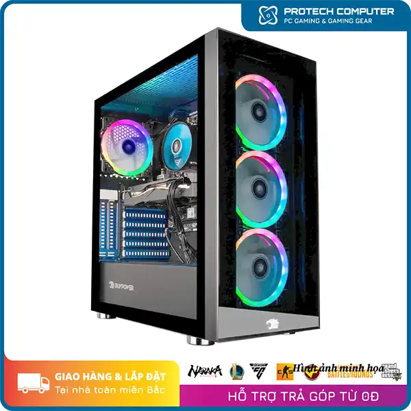 PC Gaming #94 (Intel Core i3-12100F/Ram 16GB/GTX 1660 6GB/SSD 240GB/Main H610/550W)