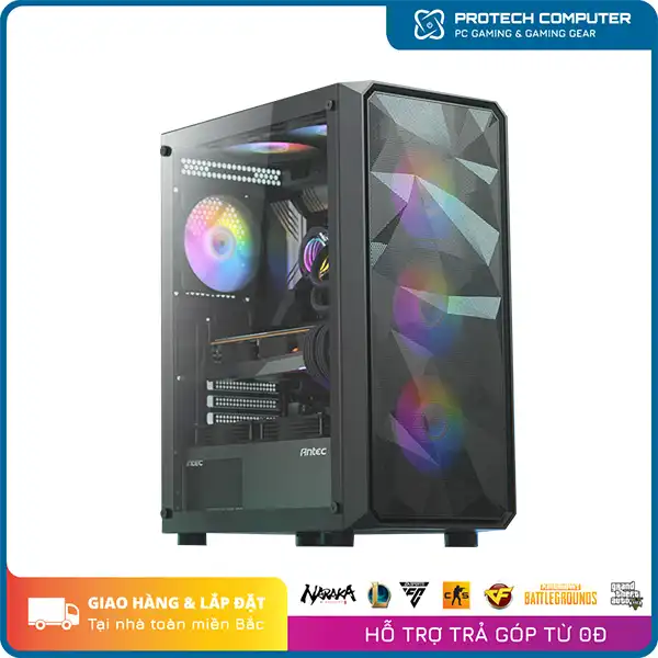 PC Gaming #119 (i3-10105F Tray | Ram 16Gb | VGA GTX 1650 4Gb | SSD 256Gb | Main H510M-HVS | Nguồn 500W | Vỏ Antec AX83 RGB)
