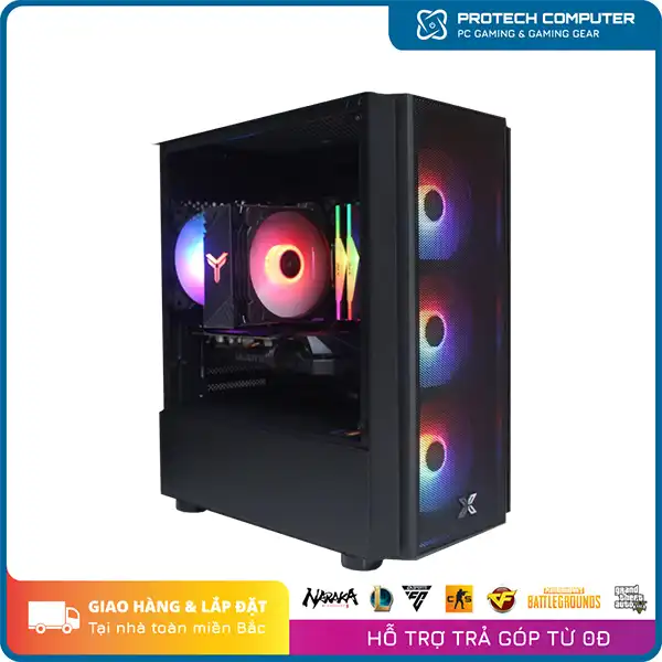 PC Gaming #117 (i5 12400F Tray | Ram 16Gb | VGA 2060S 8Gb | SSD 256Gb | Main H610M | Nguồn 600W | Vỏ NYX AIR 3F)