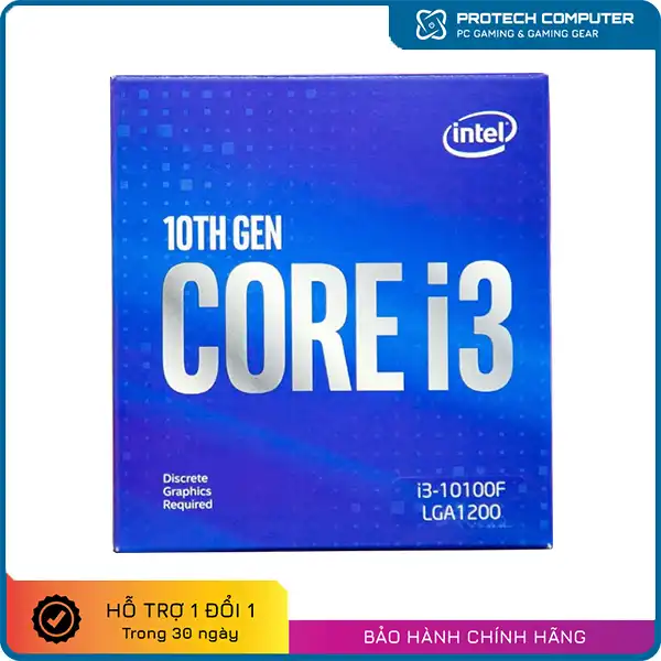 CPU Intel Core i3-10100F (4 Nhân/8 Luồng, 3.60 GHz - 4.30 GHz, 6MB)