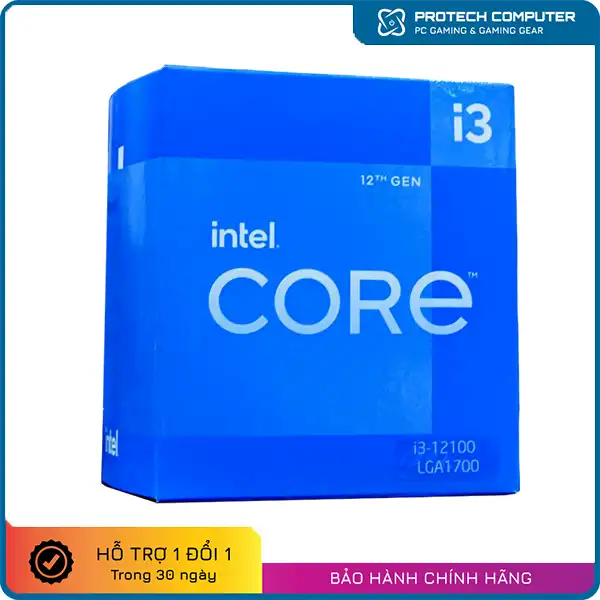 CPU Intel Core i3-12100 (3.3GHz turbo up to 4.3GHz, 4 nhân 8 luồng, 12MB Cache, 58W - Socket Intel LGA 1700)