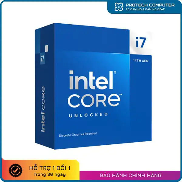 CPU Intel Core i7-14700F (20 Nhân - 28 Luồng, Up to 5.4GHz, Socket LGA 1700)