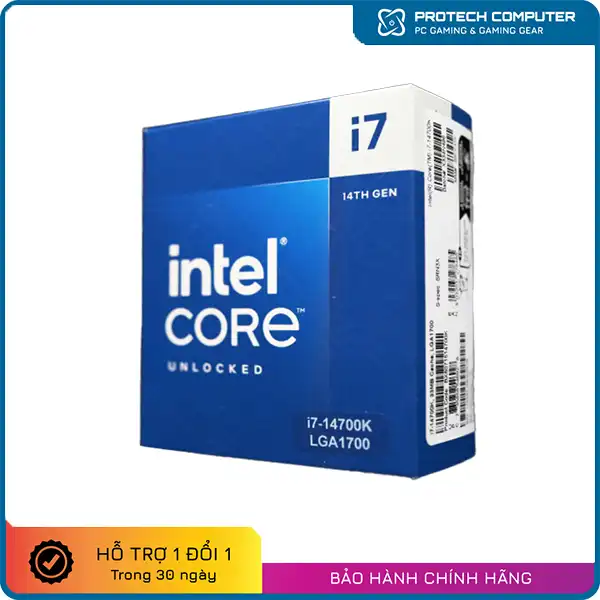CPU Intel CoreCPU Intel Core i7-14700K(20 Nhân - 28 Luồng, Up to 5.6GHz, Socket LGA 1700)