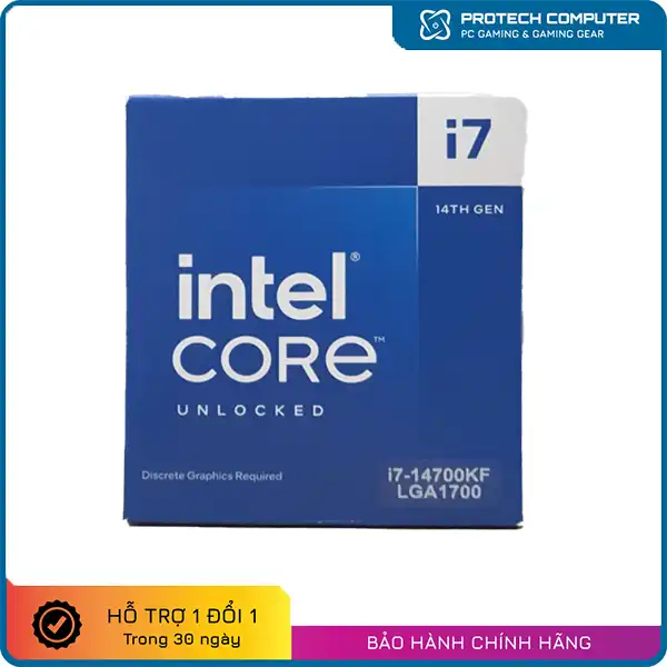 CPU Intel Core i7-14700KF (20 Nhân - 28 Luồng, Up to 5.6GHz, Socket LGA 1700)