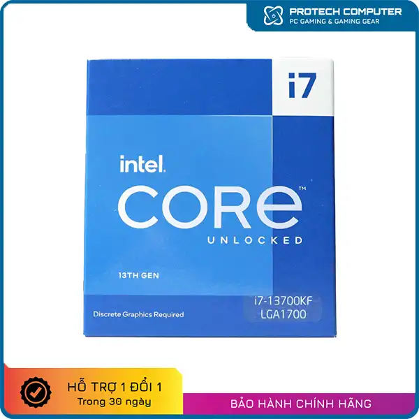 CPU Intel Core i7-13700KF (16 Nhân - 24 Luồng, Up to 5.4GHz, Socket LGA 1700)