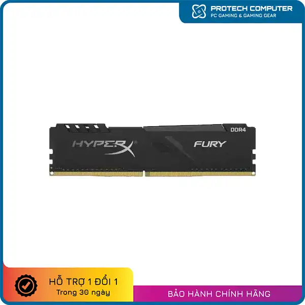 RAM Desktop Kingston HyperX Fury Black (HX426C16FB3/8) 8GB (1x8GB) DDR4 2666Mhz
