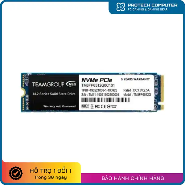 Ổ cứng SSD TeamGroup M2.2280 PCI-E Gen3x4 MP33 512GB