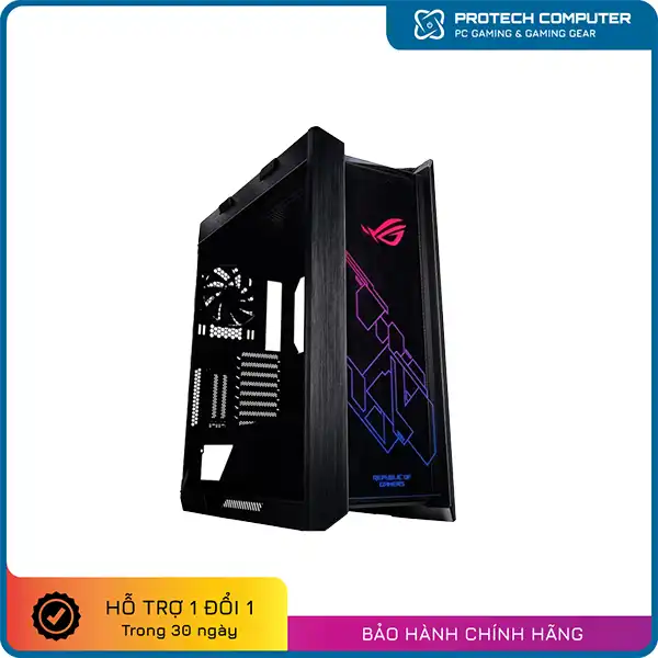 Vỏ Case Asus ROG Strix Helios GX601 Tempered Glass Gaming (Mid Tower/Màu Đen/Led RGB)