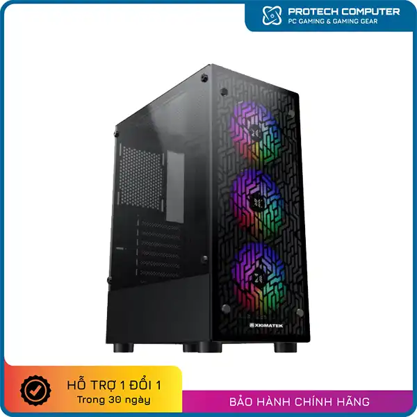 Vỏ case Xigmatek NYA 3F EN49523 (Mid Tower/Kèm 3 Fan Case/Màu Đen)