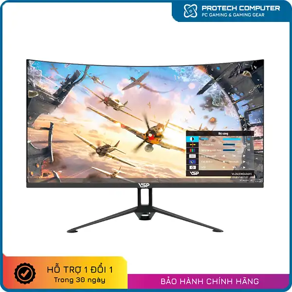 Màn Hình VSP VL24 (CM2406H) Cong Màu Đen 24 inch / FHD/ 75Hz