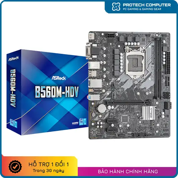 Mainboard ASROCK B560M-HDV(Intel B560, Socket 1200, m-ATX, 2 khe Ram DDR4)