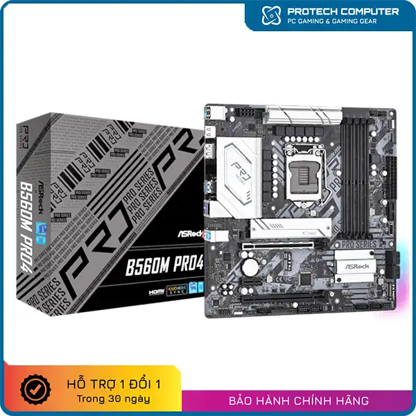 Mainboard ASROCK B560M PRO4 (Intel B560, Socket 1200, m-ATX, 4 khe Ram DDR4)