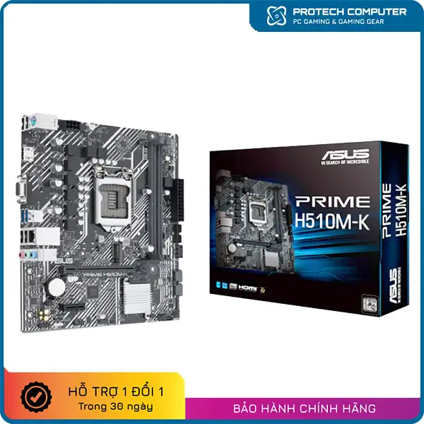 Mainboard ASUS PRIME H510M-K (Intel H510, Socket 1200, m-ATX, 2 khe Ram DDR4)