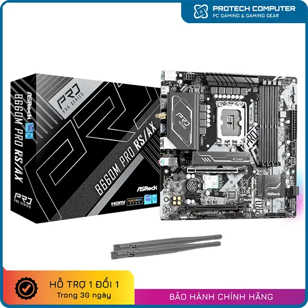Mainboard ASROCK B660M Pro RS/ax (Intel B660, Socket 1700, M-ATX, 4 khe RAM DDR4)
