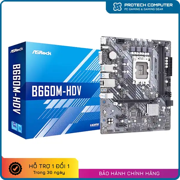 Mainboard ASROCK B660M-HDV (Intel B660, Socket 1700, M-ATX, 2 khe RAM DDR4)