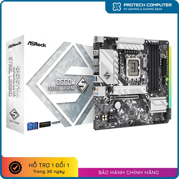 Mainboard ASROCK B660M STEEL LEGEND (Intel B660, Socket 1700, M-ATX, 4 khe RAM DDR4)