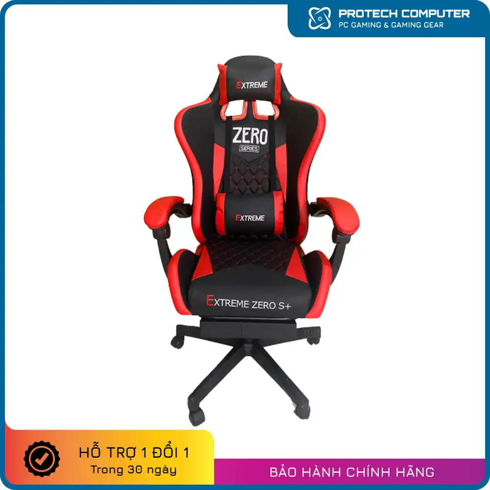 Ghế gaming extreme zero S+màu đen – đỏ – trắng