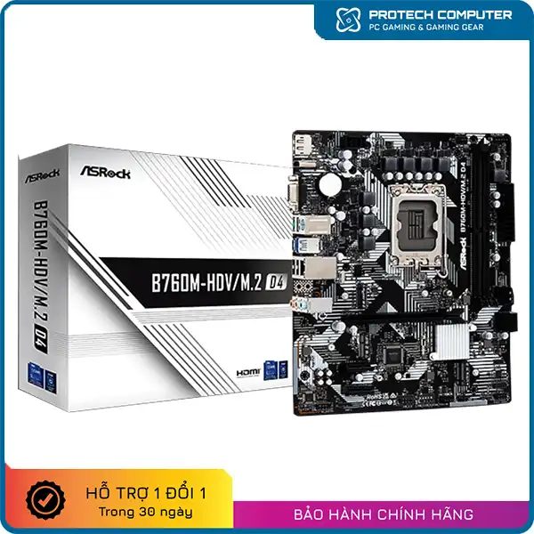 Mainboard ASRock B760M-HDV/M.2 D4 (LGA1700 - mATX - 2 Khe RAM DDR4)