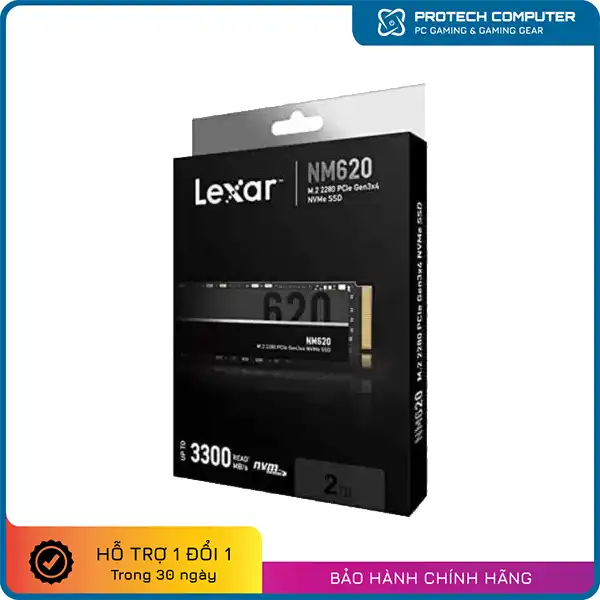 Ổ cứng SSD Lexar NM620 512GB M.2 2280 PCIe 3.0x4 (Đoc 3300MB/s - Ghi 2400MB/s)