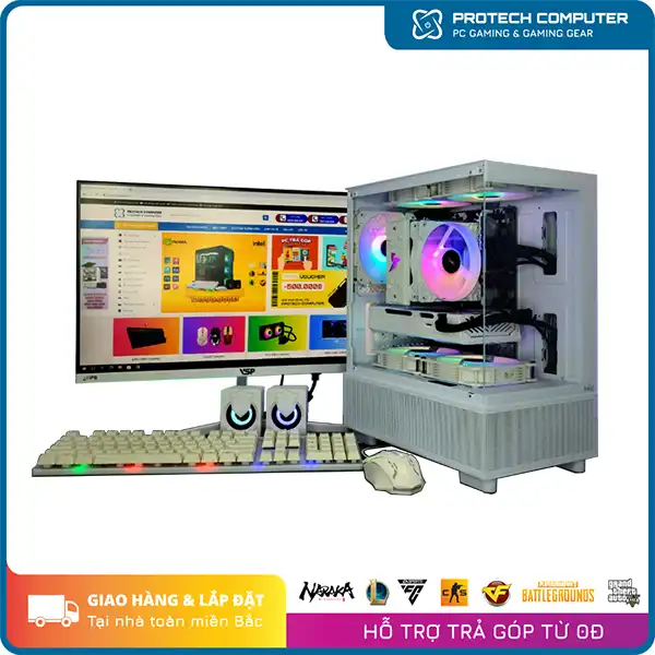 Full bộ PC Gaming #06 (Intel Core i5-10400F/Ram 16GB/RTX 2060 6GB/SSD 240GB/Main B560/565W/Vỏ Mik Aether/Màn 24inch 100Hz)