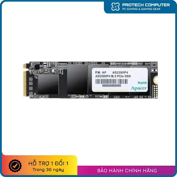 Ổ Cứng SSD Apacer AS2280P4 1TB M.2 NVMe PCIe Gen3x4